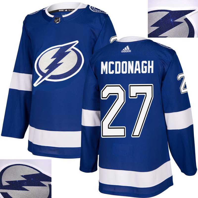 Lightning #27 Mcdonagh Blue With Special Glittery Logo Adidas Jersey